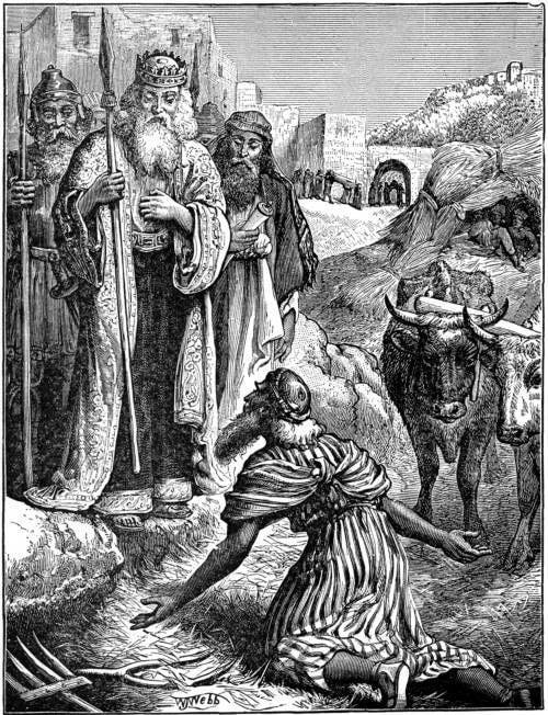 Ornan the Jebusite offers his threshing room floor for sacrifice